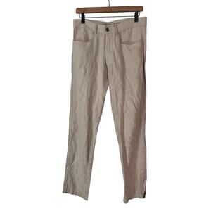 Alex Crane Mens Neutral Beige 100% European Linen Cham Pants Size 30 Casual